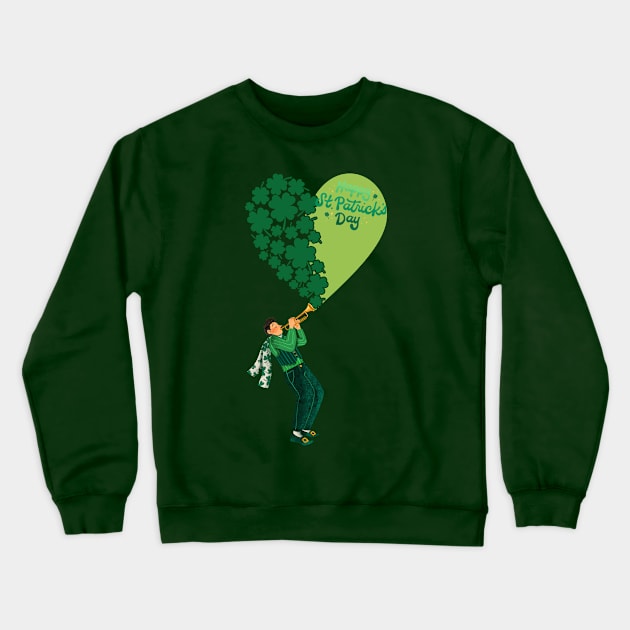 St Patrick heart music Crewneck Sweatshirt by Beyond TShirt